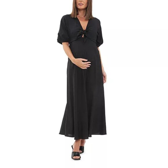 Ripe Maternity Camille Tie Front Linen Dress S - Picture 1 of 1
